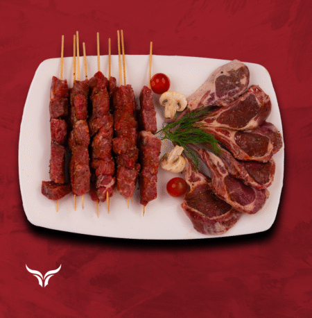 صندوق مشاكيك وقطع ريب ضأن نيوزيلندي مُغذّى على العشب – 1.5 كجم New Zealand Grass-Fed Lamb Chops & Ribs Box - 1.5 kg