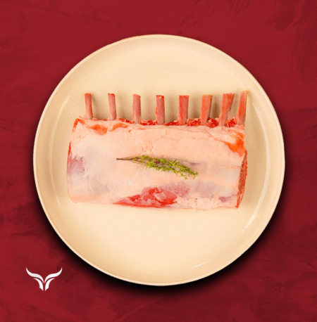 رف لحم الضأن الأسترالي الكامل – مقطع على طريقة "فرينش" (500 جم) Whole Australian Lamb Rack - French Cut (500g)