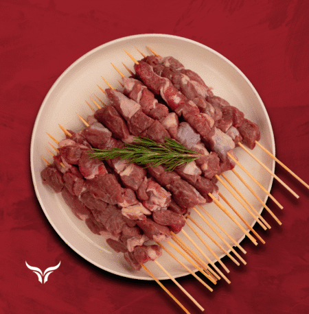 مكعبات لحم غنم أسترالي جراس-فيد للمشكاك مع أسياخ شواء AUS Grass-Fed Lamb Mishkak Barbecue Cubes with Skewers