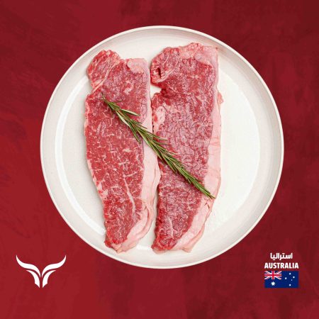 عرض شريحتين ستربلوين لحم أنجوس أسترالي MB2+ 250 جم × 2